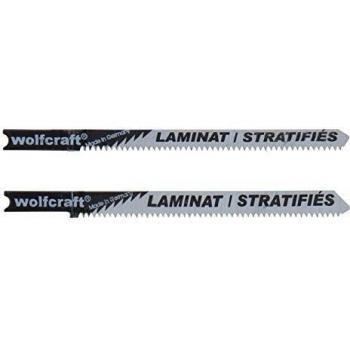 Wolfcraft 2674000 (L) hojas de sierra de calar vástago en U/HCS/set para laminado, planchas de virutas recubiertas de plástico, entarimado limpio y fino, corte curvado PACK 3, Piezas