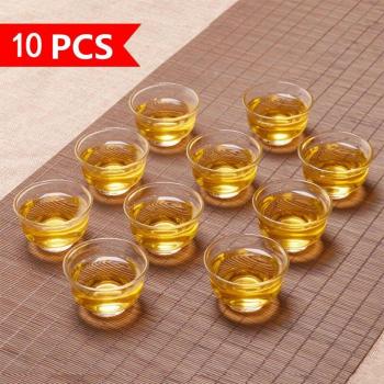 10PCS Magnolia Glass Teacups