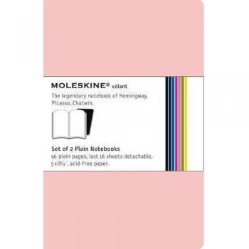 Volant Liso Moleskine Rosa Pack 2 unidades, 96 Folhas, Últimas 16 Folhas Destacáveis, 13x21cm