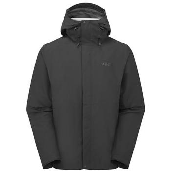 Men's Rab Downpour Waterproof Jacket – Black, M Size