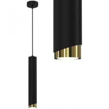 Lampada a sospensione con tubo Gu10, finitura nero oro Ewilight Bevel