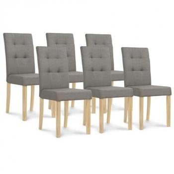 Grupo de 6 Sillas Polga Gris para Comedor