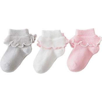 Baby Girl Winter Cotton Sock Set – 3 Pairs, Newborn Size (XXFE)