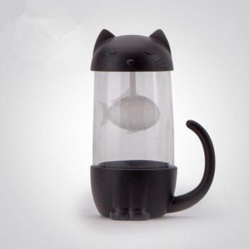 Whimsical Cat Glass Teapot Mug