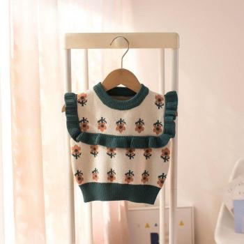 Jersey de primavera para niñas con diseño floral