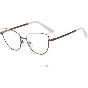 SOPRETTY – Lunettes Yeux de Chat en Métal, Miroir Plat, pour Myopie et Hypermétropie, Etui F0225, Style Réminiscent du Passé