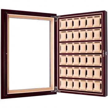Ferocase Uhrenregal FC7136RMPR – 36‑Stück Mahagoni‑Design