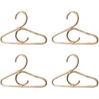 Children’s Rattan Wardrobe Hangers – 4 Piece Set, Nordic Design