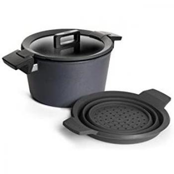 Grille de Cuisine Woll 124‑1 – Casserole et Couvercle, Fonte Gris