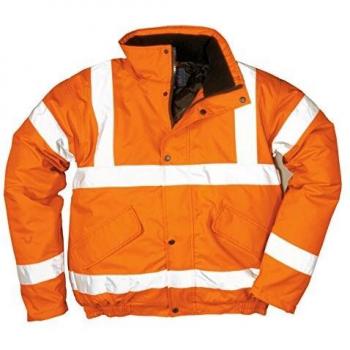 Oxford Weave 300D Class 3 High Visibility Traffic Jacket in Orange