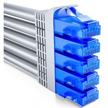 DeleyCON 5x 0,5m Netzwerk Patchkabel CAT6 Gigabit Grau