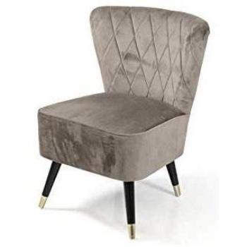 Fauteuil Argonauta Taupe en Velours 63x66x84