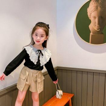 Chemisier à Col Dentelle pour Filles