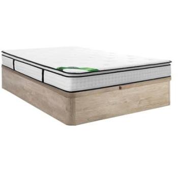 Tarevo Naturea 140x190 cm – Ensemble Sommier Coffre & Surmatelas Intégré