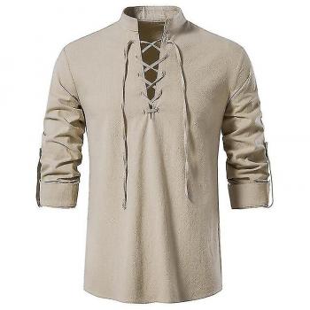 Camisa Henley escocesa para hombre