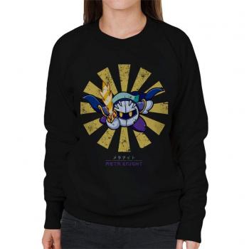 Women's Black Cloud City 7 Meta Knight Retro Kirby Hoodie