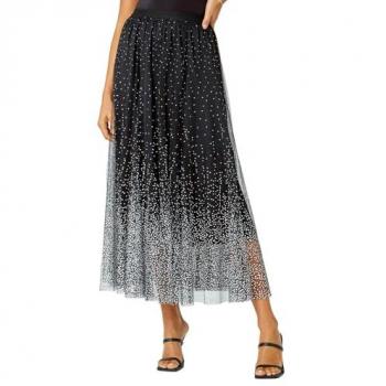 Jupe en tulle à pois noirs Roman