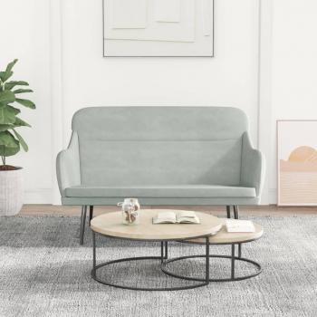 Banc de salon gris clair 110x76x80 cm velours VidaXL