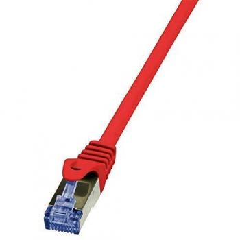 LogiLink Patchkabel CAT6a S/FTP in Rot mit einer Länge von 10 Metern und flammhemmenden Eigenschaften