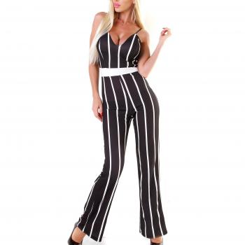 5-Personen Maxijumpsuit, Streifenmuster, Spaghettiträger – S/XS