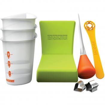 Set d’accessoires ZOKU ZK103 – Gobelets, pochoirs, poire à jus et guide d’utilisation