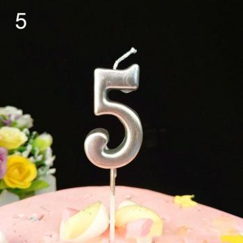 Number Candles Silver 3