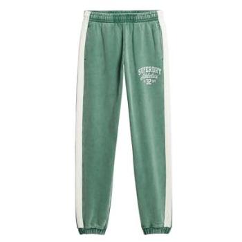 Pantalon de jogging Superdry Femme Rayures Latérales Vert Taille 44
