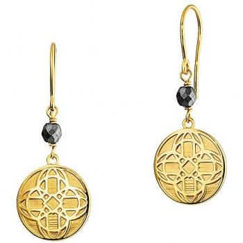 Caï Damen-Ohrhänger – 925‑Silber, 1 ct, Ohrringe, 71,2 mm (gelb/Schwarz)