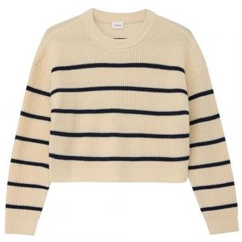 Blusa ligera s.Oliver Jersey en tonos crema y navy