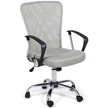 Sedia da ufficio in acciaio e tessuto grigio chiaro Brisbane