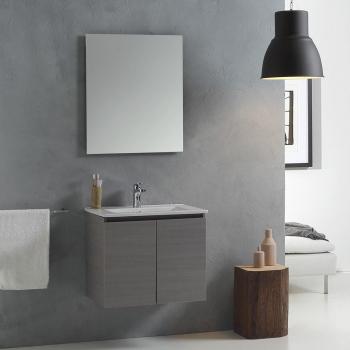 Mobile Bagno Con Lavabo Da 60 Cm Con Ante In Grigio Vinci