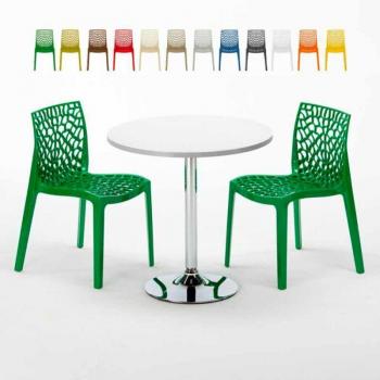 Set Tavolino 70x70 CM Verde Island + 2 Sedie