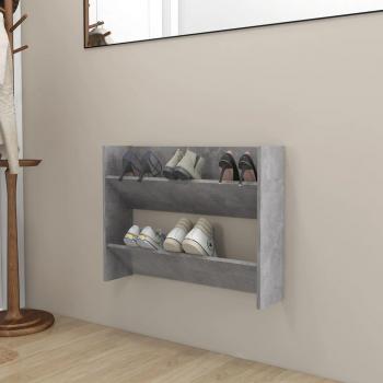 Modularer Wand-Schuhschrank Betongrau 80x18x60 cm