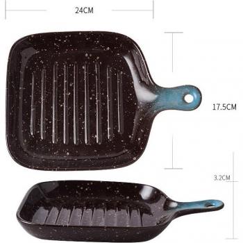 FANCITY Vintage Square Oven Plate with Handle