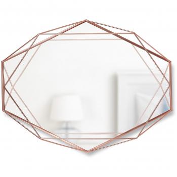 Miroir mural UMBRA en métal cuivré Prisma