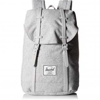 Herschel Unisex-Erwachsene Retreat Rucksack, Hellgraue Schraffur/graue Gummi