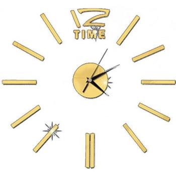 Golden Frameless Modern DIY 3D Wall Clock