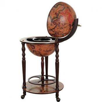 HOMCOM 36CM Globe Shaped Alcohol Storage Trolley