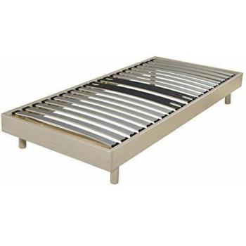 Sommier & Pieds Décor, 36 Lattes, Chêne Clair, 13 cm H, 90×190 CM – Ebac