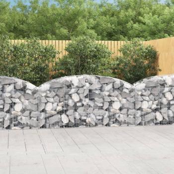 VidaXL Arched Gabion Basket 78.7x19.7x31.5/39.4 Galvanized Iron
