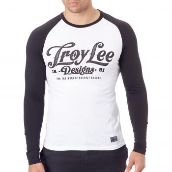 Camiseta Troy Lee Designs Spiked Raglan Blanco-Negro
