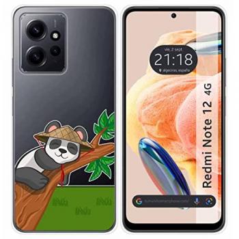 Funda de Silicona Transparente Panda para Xiaomi Redmi Note 12 4G