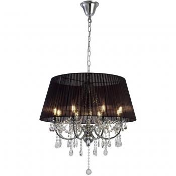 Diyas – Inspired Olivia – Kristallverzierte Deckenlampe mit schwarzem Schatten, 20 cm