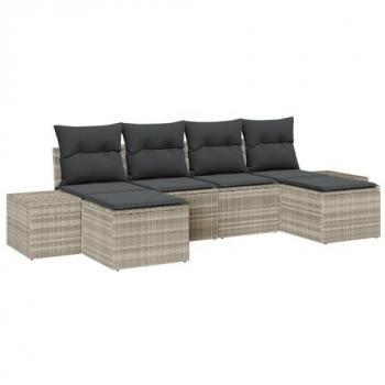 Conjunto de Muebles de Jardín 6 Piezas Gris Claro