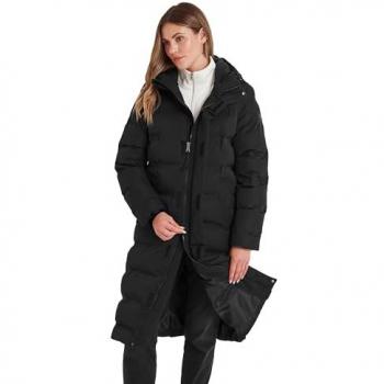 Tog24 Black Women’s Glaston Thermal Parka – Langer Hooded Puffer
