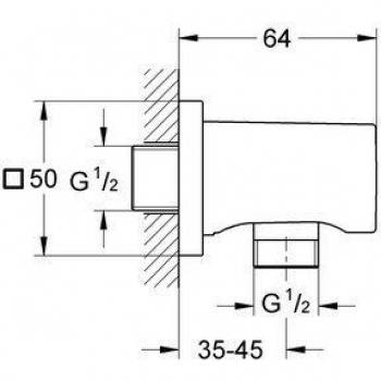 Grohe Rainshower Wall-Mounted Metal Shower Outlet Elbow, Complete with Chrome Coat