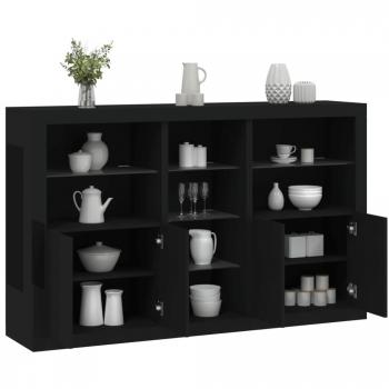 VidaXL Black LED Sideboard 162x37x100 cm