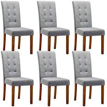 Chaises capitonnées gris pâle – Kit de 6 pièces – Boston AltoBuy