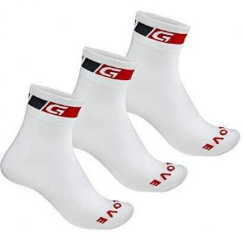 GripGrab Classic Regular Athletic Socks – 3 Pack, White, EU 41‑44 (Unisex)