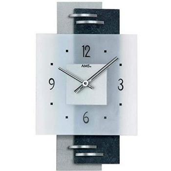 Wanduhr AMS „W9245“ – 36 cm x 22 cm, Holzoptik